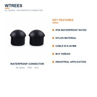 Connecteur en nylon robuste étanche IP54, capuchon de protection de câble fileté M12 pour applications électriques industrielles 6-44 mm
