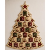Pafu Regalos de Navidad DIY: Calendario de Adviento de Navidad de 24 bolsillos de tela colgante, decoración de pared acolchada, kits de árbol de calendario de Adviento de Navidad