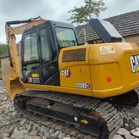 Excavatrice sur chenilles d'occasion CAT 312D2GC de 12 tonnes, à queue zéro, avec chenilles en acier durables et accessoires, personnalisation disponible