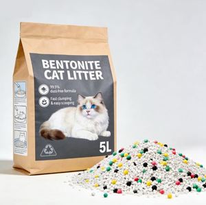 ทรายแมวเบนโทไนต์ทรงกลมสีเทา BENJIE ย่อยสลายได้ เป็นมิตรกับสิ่งแวดล้อม จับตัวเป็นก้อนเร็ว ปราศจากฝุ่น - Product Image 1