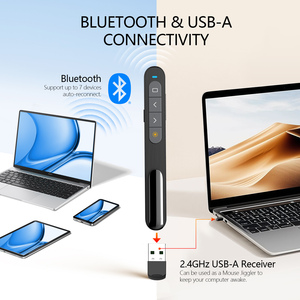 รีโมทไร้สาย N27 BLE พร้อมเลเซอร์พอยเตอร์สีแดง,  รีโมทคลิกเกอร์สำหรับงานนำเสนอพร้อมเลเซอร์พอยเตอร์แบบ USB สำหรับ <span class=keywords><strong>Powerpoint</strong></span> (สีดำหรือสีขาว) - Product Image 6