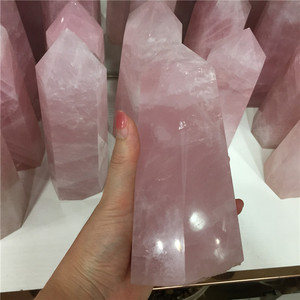 All'ingrosso per la casa decorativa naturale torre di cristallo di quarzo rosa intagliata a mano grande punto di cristallo altri mestieri di cristallo - Product Image 2