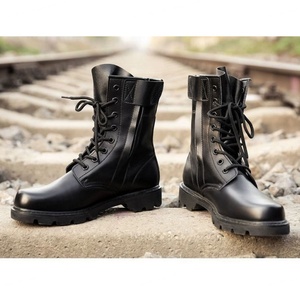 Chaussures en cuir noir personnalisables pour hommes, idéales pour la randonnée et l'escalade en extérieur en automne – Vente en gros directe usine - Product Image 4