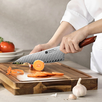 Professionele 3-sterren chef-kok co-branded vlees snijmes set van Damascus poederstaal