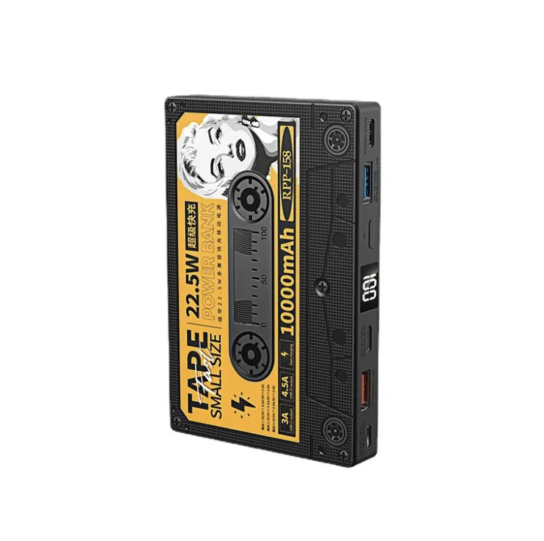 Cassette Tape Power Bank 10000mah Universal Powerbank For Mobile Phone 22.5W Hot