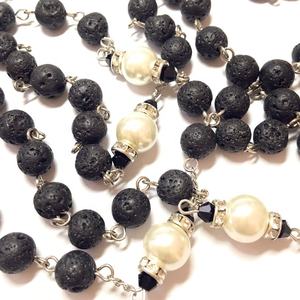 4mm Crystal Beads With 8mm Black Firestone Religious <strong>Italian</strong> <strong>Rosary</strong> - Product Image 5