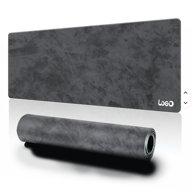 Custom Large Mousepad Plain Cement Gray Desk Pad Waterproof XXL Rubber Stitched Edge Desk Mat Gaming Mouse Pad Gray Sublimation
