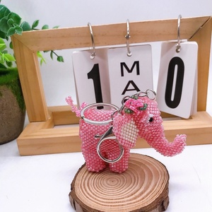 Luxury Women Dainty Handmade Handbag Charm Girls Car Key <b>Decoration</b> Tiny Seed Beads Special Birthday Gift Cute <b>Elephant</b> Keychain - Product Image 6