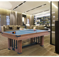 Table de billard 3-en-1 de luxe pour usage commercial et domestique, 7FT, 8FT, 9FT, en cuir et MDF, pour dîner, ping-pong et billard 9 boules - Direct Usine Chine