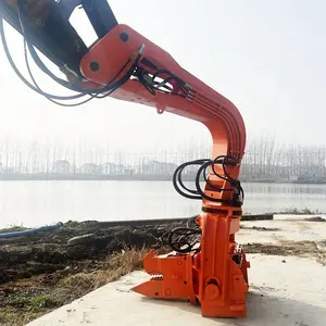 360 Degree Rotation K250 High Frequency Pile Driver Vibro Hammer Hydraulic Excavator Mounted Pile Drilling Machine