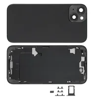 Batterie nouveau boîtier arrière pour iPhone 14 Plus Pro Max boîtier couverture arrière + cadre de châssis moyen + plateau SIM + clé latérale noir