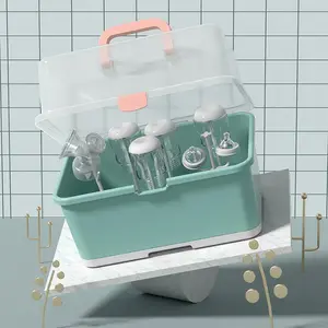 2022 Hot Plastic Baby Feeding Bottle Storage Box With Drying Rack