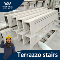 Marche d'escalier en terrazzo préfabriquée, arc de marche antidérapant, taille personnalisée, styles multiples, pour intérieur, écologique, pour usine, hôtel, bâtiment