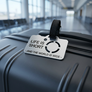 World Brass Silver-Plated Camera-Shaped Luggage <b>Tag</b>-Modern & Antique Design Code Silver Brand - Product Image 3
