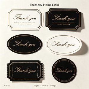 Etiquetas Adhesivas Rectangulares de Papel Dorado con Mensaje de Agradecimiento, Etiquetas Personalizadas para Empaquetado Comercial, Venta al Por Mayor - Product Image 5