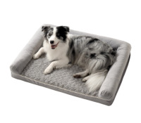 OEM Bestseller Solides Kunstfell Modernes Modisches Memory-Schaum Waschbarer Bezug Riesiges Hundebett für Hunde Karton