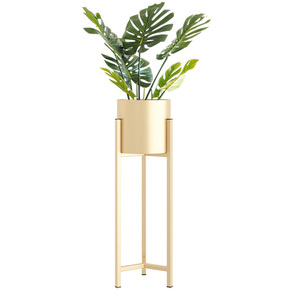 Objetos decorativos para sala de estar, estante de flores de metal dorado, decoración interior, soporte para maceta de hierro, soporte para decoración del hogar - Product Image 1