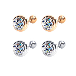 Hersteller Großhandel klassische Blase Moissanit-Ohrringe 1 Karat Durchgang Diamant Tester Moissanit Premium-Ohrringe für Damen - Product Image 3