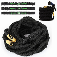 Tuyau d'arrosage rétractable haute pression ultra-résistant de 30 m avec buse multifonction et raccords en laiton – Tuyau de jardin extensible magique