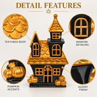 Ornement en céramique pour la maison, la décoration de table, les fêtes, Halloween, la maison hantée, avec logo personnalisé OEM ODM, couleur et emballage personnalisés