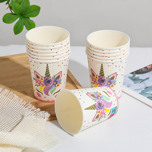 Vasos de Papel con Diseño de Unicornio - Vasos Desechables de Alta Calidad para Fiestas, Hoteles, Hogar y Comercios, Venta al por Mayor, Ideales para el Año Nuevo Chino - Product Image 2