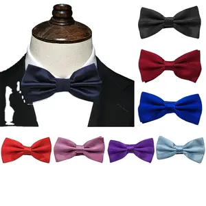 Wholesale Fashion Bow ties Mens Adjustable Solid Bowties Wedding Party Bow Tie For Men