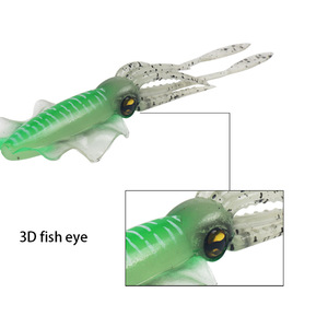 Señuelo de pesca de calamar de silicona biónico suave de 15.5cm y 15g para pesca en barco en agua salada - Product Image 3