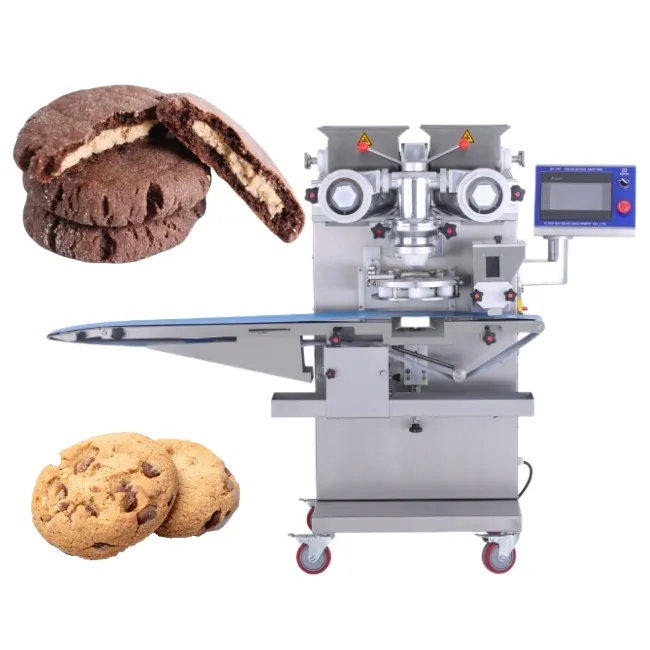 Beikn otomatik çikolata dolu kurabiye yapımı makinesi fabrika bisküvi Encrusting ve CE belgesi ile şekillendirme makinesi
