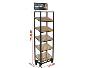 Estanterías de Góndola Resistentes de Diseño en Madera y Hierro Highbright para Librerías y Papelerías - Product Image 1