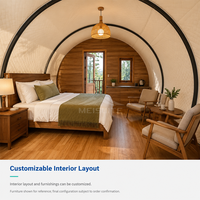 Mobil-home de glamping de luxe 7,85 m avec structure en acier à poutres en H et escalier en bois pour hôtel-resort QY-27