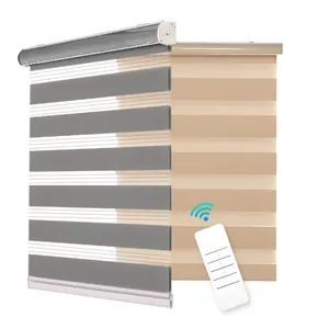 Eléctrico Automatizado Motorizado Inteligente Cortina Remota Ventana Blackout Zebra Persianas Roller Shade