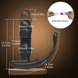 Vendita calda 3 in 1 di spinta di testa anale vibratore anale giocattoli del sesso per gli uomini adulti anale prostatico massaggiatore pene anello con controllo App - Product Image 6
