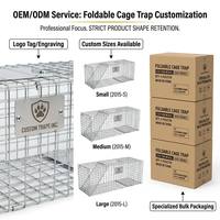 Piège à cage pliable robuste |   Cage de capture en acier galvanisé pour chats, lapins, ratons laveurs et petits animaux