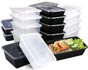 Contenant Alimentaire en Plastique Jetable Rectangulaire Transparent de 1000 ml, avec Couvercle, <span class=keywords><strong>Micro</strong></span>-ondable en PP, Boîte à Lunch à Vendre Chaud - Product Image 3