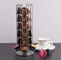 Kingze 24 capsules en acier inoxydable porte-dosette de café distributeur portable organisateur de stockage de cuisine pour capsules de café
