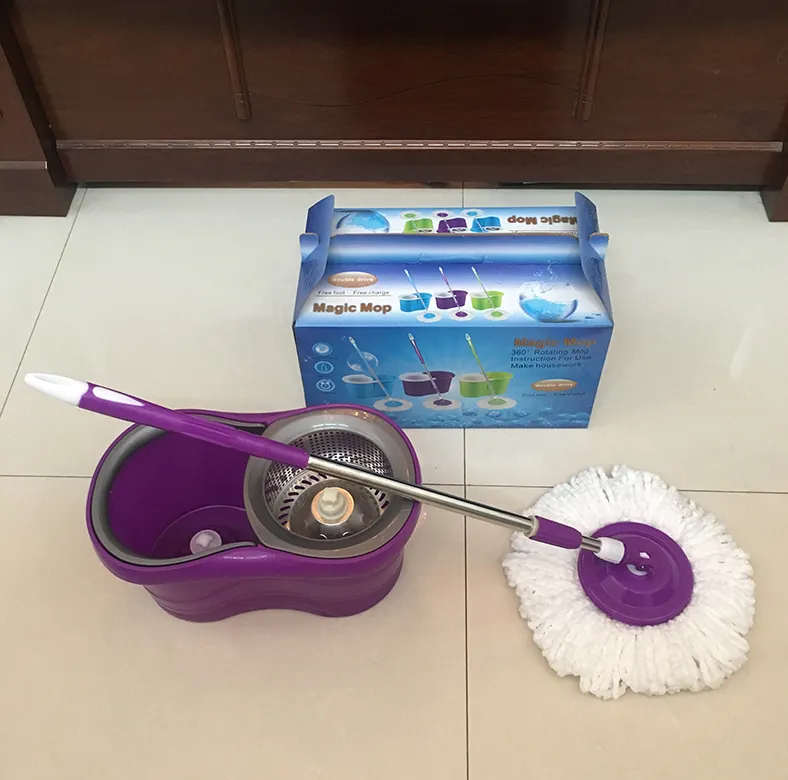 Abnehmbarer Wasch spray Bodens pinner Spin Magic Mop 360 mit Mikro faser nachfüllung und rostfreier gedrehter Stange