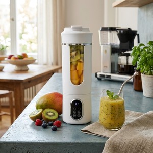 בלנדר נייד 530ml עם כוס, טעינה ב-USB-C, בלנדר מיני אלחוטי לשייקים, פירות, קרח, נסיעות, חדר כושר - Product Image 1