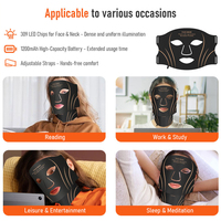Masque facial LED portable doux avec infrarouge rouge, 7 couleurs, thérapie photonique 850 nm pour les soins de la peau à domicile