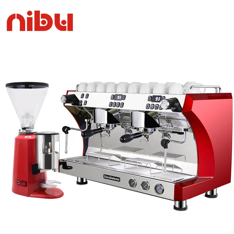 Thiết Bị Cửa Hàng Cà Phê Thương Mại Nibu Máy Pha Cà Phê Espresso Bán Tự Động Của Ý Máy Pha Cà Phê Hai Đầu