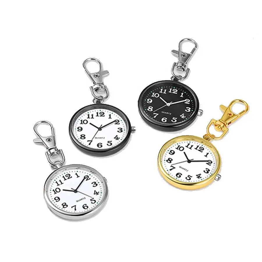 Factory NEW mens women alloy metal nurse doctor pocket watches Child student watch with keychain