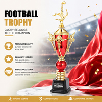 Trofeo de Fútbol Clásico de Plástico Rojo, Trofeo Grande, Trofeo de Fútbol con Gancho Invertido, Trofeo Personalizado, Trofeo de Plástico