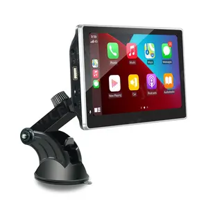 HD multimedya taşınabilir 7 inç IPS araba radyo DVD OYNATICI Carplay android oto BT AUX dokunmatik ekran