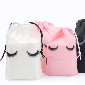Mixed Procurement Low Price Waterproof Plastic Eva Drawstring Makeup <b>Bags</b> Pouches Eyelash Pattern Lash Extension Lash <b>Bags</b> - Product Image 1