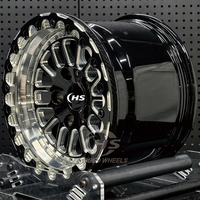 Jantes forgées sur mesure HS-HS505 Drag Racing Staggered Wheel Beadlock pour Mustang GT Challenger Charger Hellcat Redeye Demon Sedan