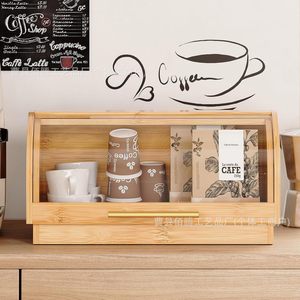 Bamboo Bread Box <b>Large</b> Capacity Kitchen Countertop Storage <b>Sliding</b> Cover For Bread Pastry Fruit Baking Storage - Product Image 2