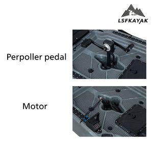 Kayak LSF 3,82 m pour 1 ou 2 personnes, kayak à pédales pour la pêche en mer et les sports <span class=keywords><strong>de</strong></span> plein air, <span class=keywords><strong>avec</strong></span> une capacité incroyable, fabriqué en HDPE durable - Product Image 6