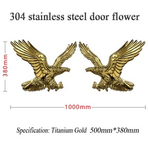 Accessoires de porte Chenyang de style européen en acier inoxydable 304, motif Fleur de Phénix et Double <span class=keywords><strong>Dragon</strong></span> en titane, pour cour, avec motif en relief - Product Image 4