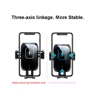 Car Charger Wireless Holder 15W Qi Car Wireless Charger 360 Degree Rotation Intelligent Infrared Fast Wireless Charging Car Mount Phone Holder