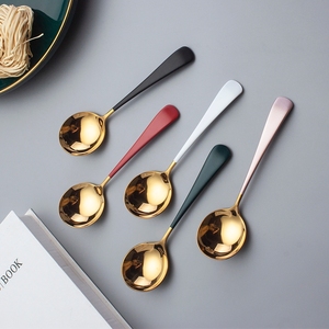 สร้างสรรค์304สแตนเลสรอบช้อนที่มีสีสันจับสไตล์เกาหลีช้อนซุป - Product Image 2