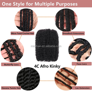 Cabello Humano 100% Natural Virgen Afro Rizado a Granel para Reparación de Locs o Trenzas para Extensiones de Rastas - Product Image 3